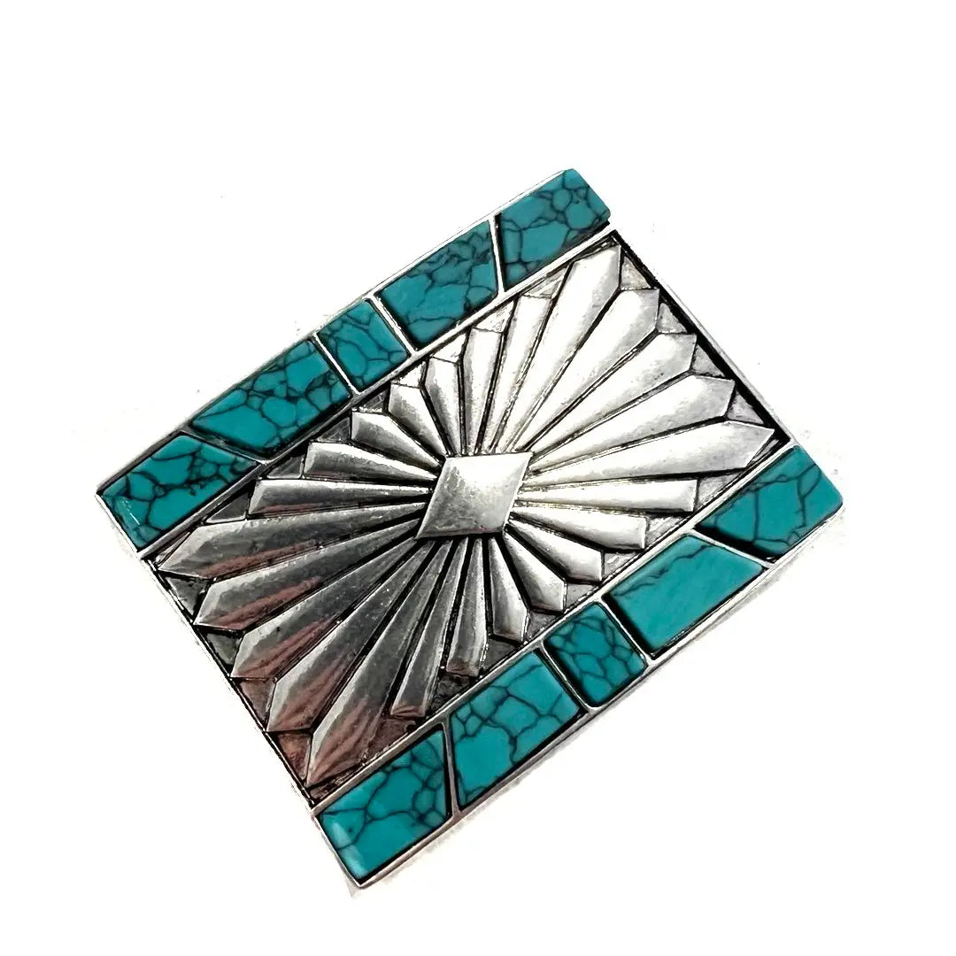 Desert Mirage Turquoise Blue Belt Buckle