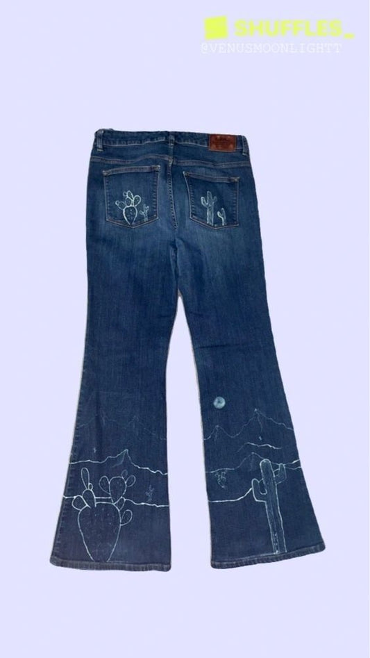Desert Scene Jeans ~ Ralph Lauren Flare Size 12 - Adult