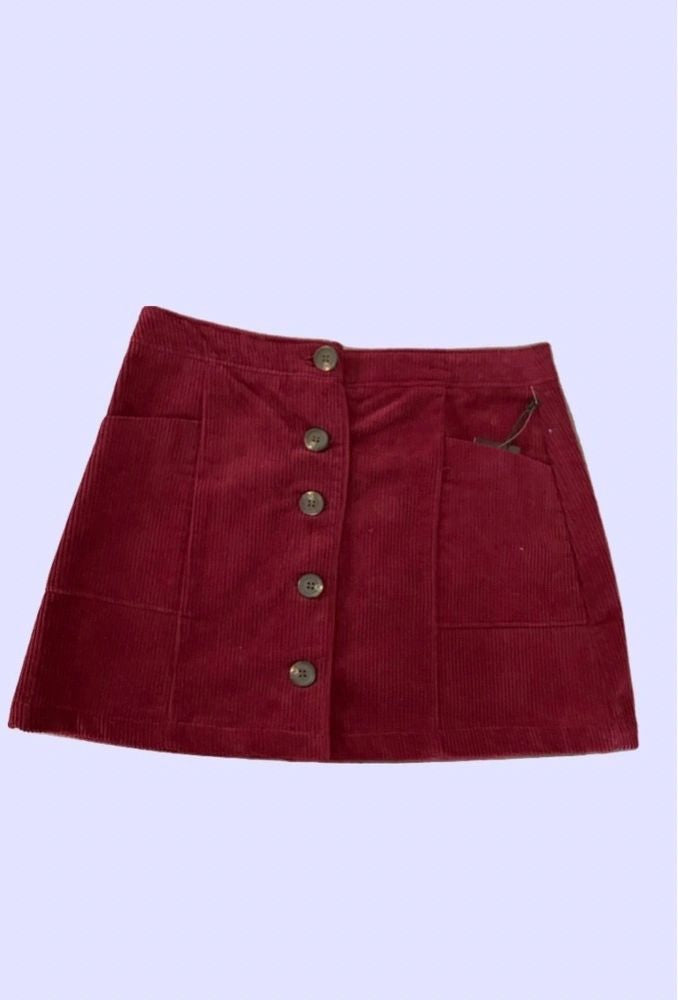 Corduroy skirt maroon best sale