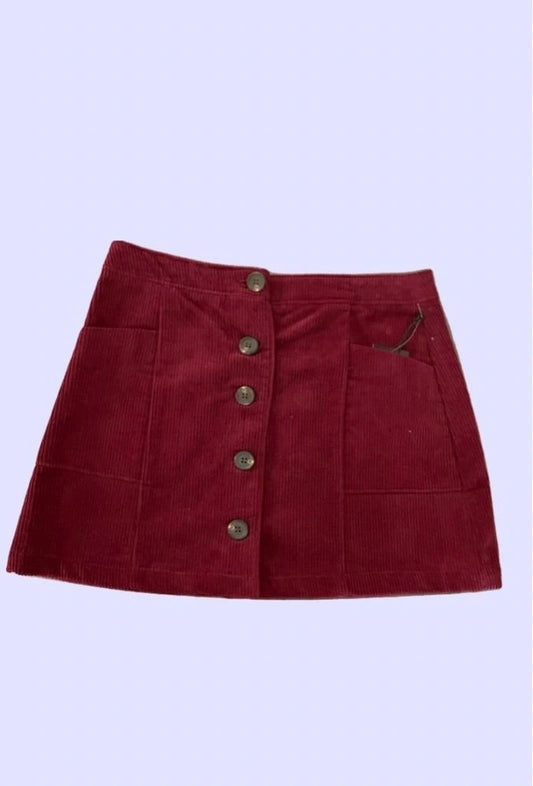 Maroon Corduroy Skirt ~ Chloe & Katie Women's Size 7/8