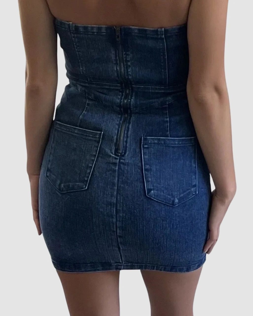 Strapless Denim Bustier Dress