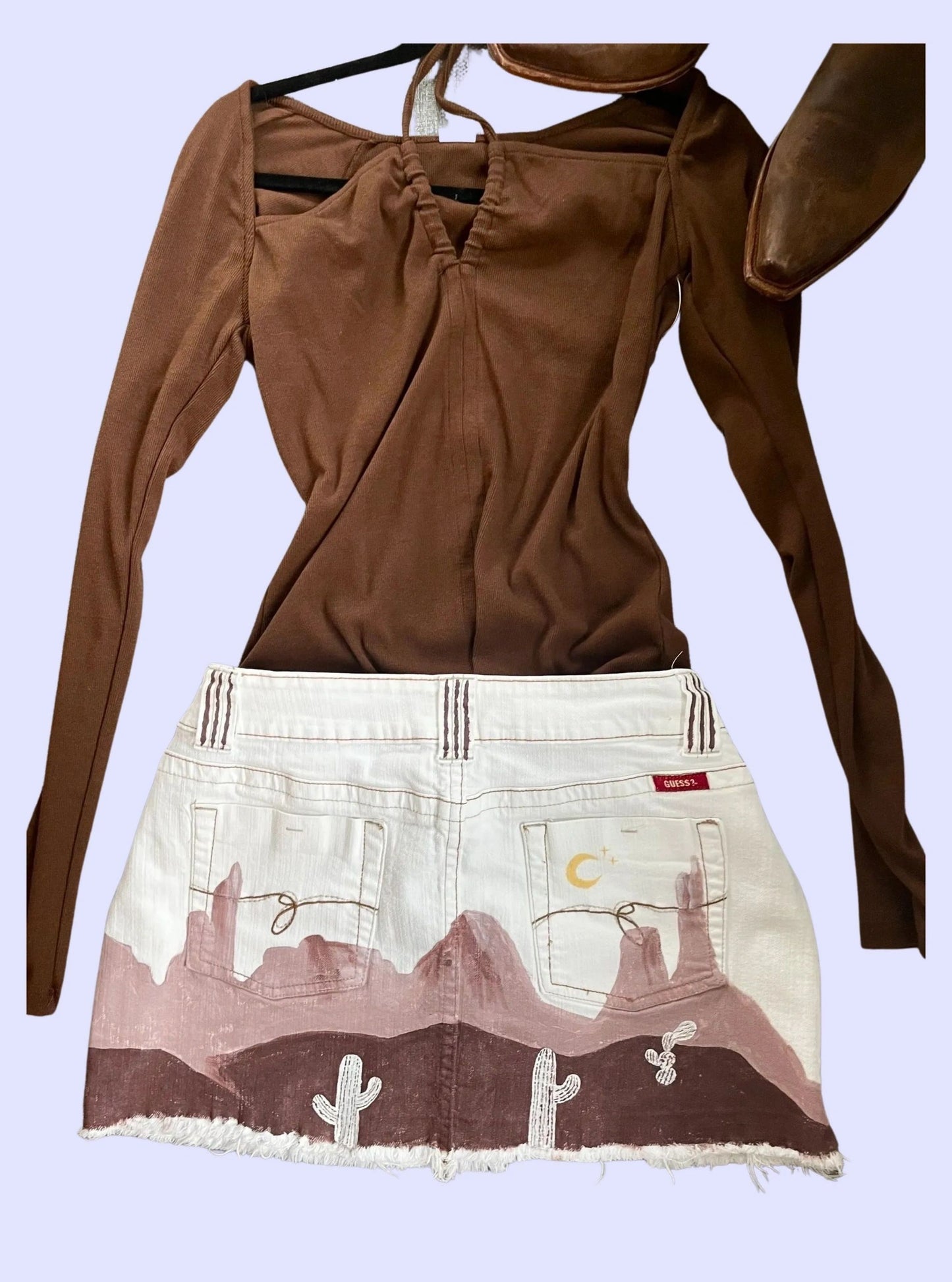 Desert Scene Mini Skirt - Hand Painted