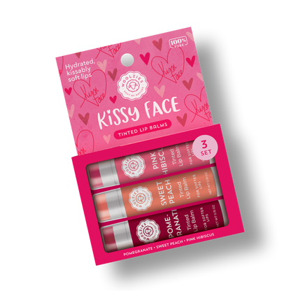 Kissy Face Tinted Lip Balm Set of 3 - Vegan Gluten Free All Natural