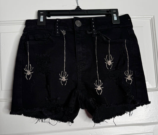 Spider Hand Bleached Shorts -  SO HIGH RISE SHORTIE SHORT  Size 3/26W