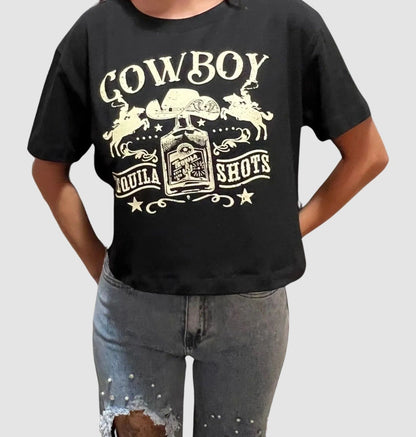 Cowboys and Tequila Shots Graphic Tee