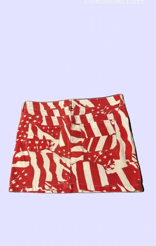 American Flag Mini Skirt ~ Love Me, Love You Women's Size 12