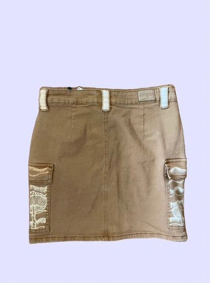 Trippy Mushroom Skirt ~ Denim BLVD Women's Size L/8