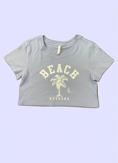 Beach Weekend Lavender Cropped Tee