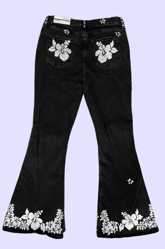 Hibiscus Heaven Flare Jeans ~ Arizona Women's Size 15
