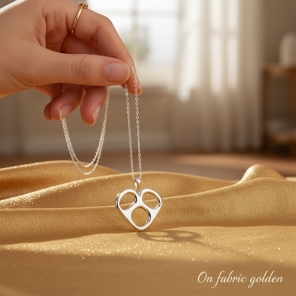 Sweetheart Pop Tab Necklace in 18K Gold or Silver Tone - Palladium