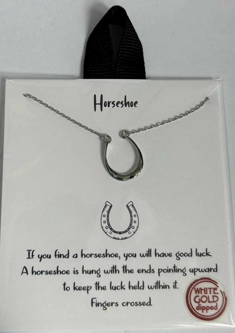 Horseshoe Necklace 16" Gold or Silver
