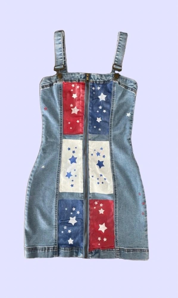 4Th Of July Denim Dress ~ Forever 21 Women's Size Small / One of a Kind