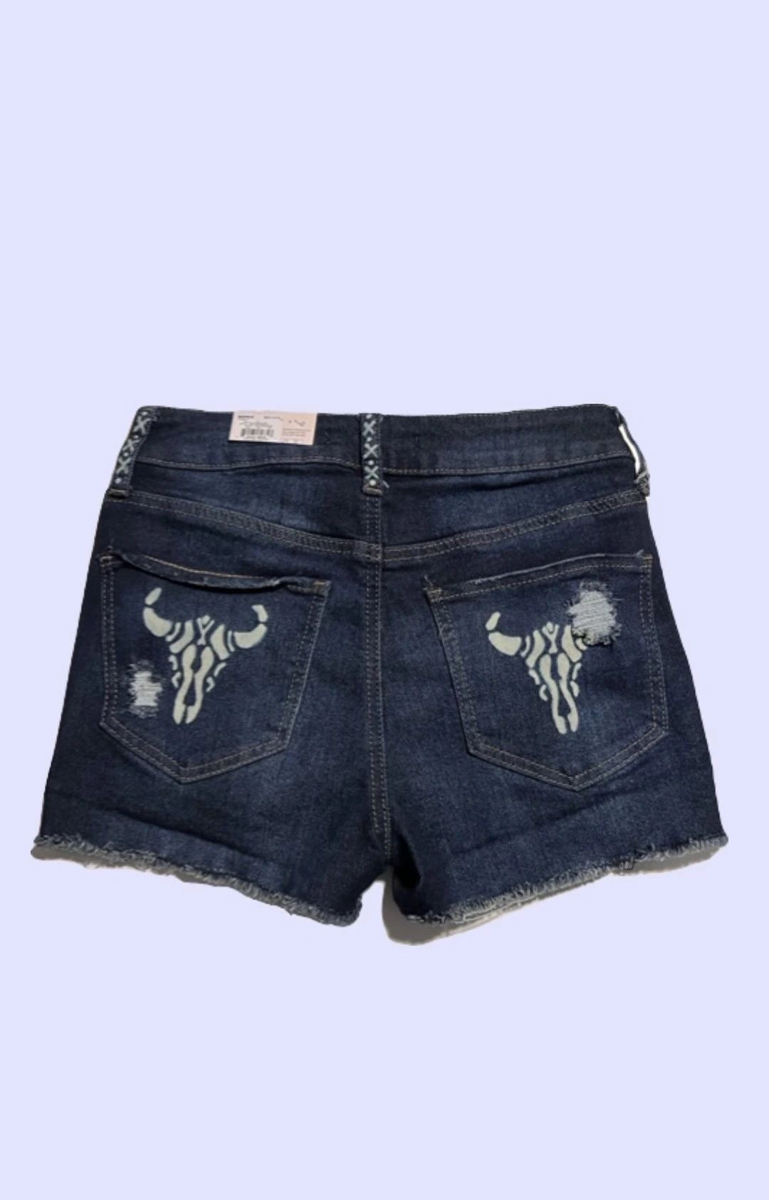 Steer Clear Shortie Short ~ So Hand-Bleached Longhorn Distressed Short ~ Size 5/27 W