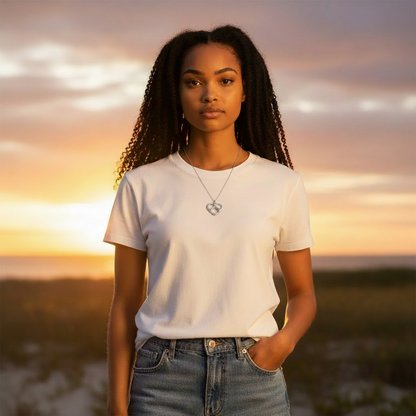 Sweetheart Pop Tab Necklace in 18K Gold or Silver Tone - Palladium