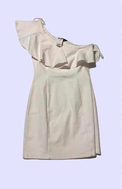 Off-The-Shoulder White Denim Dress ~ Jealous Tomato Women's Size Medium