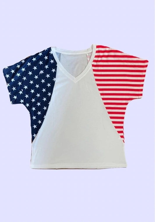 Stars & Stripes T-Shirt ~ Women's Size S, M, L, XL