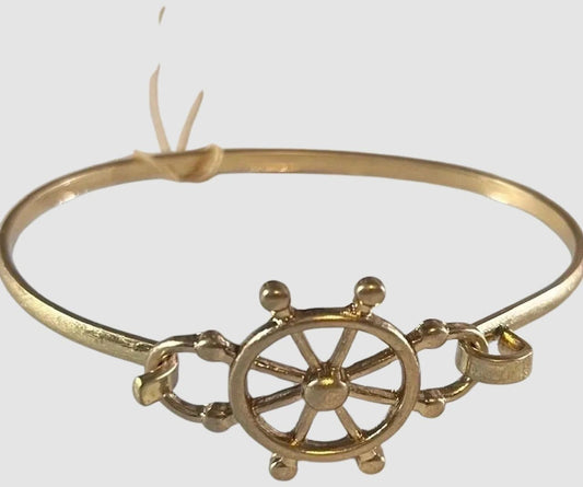 Ships Wheel Gold Bangle / Bracelet
