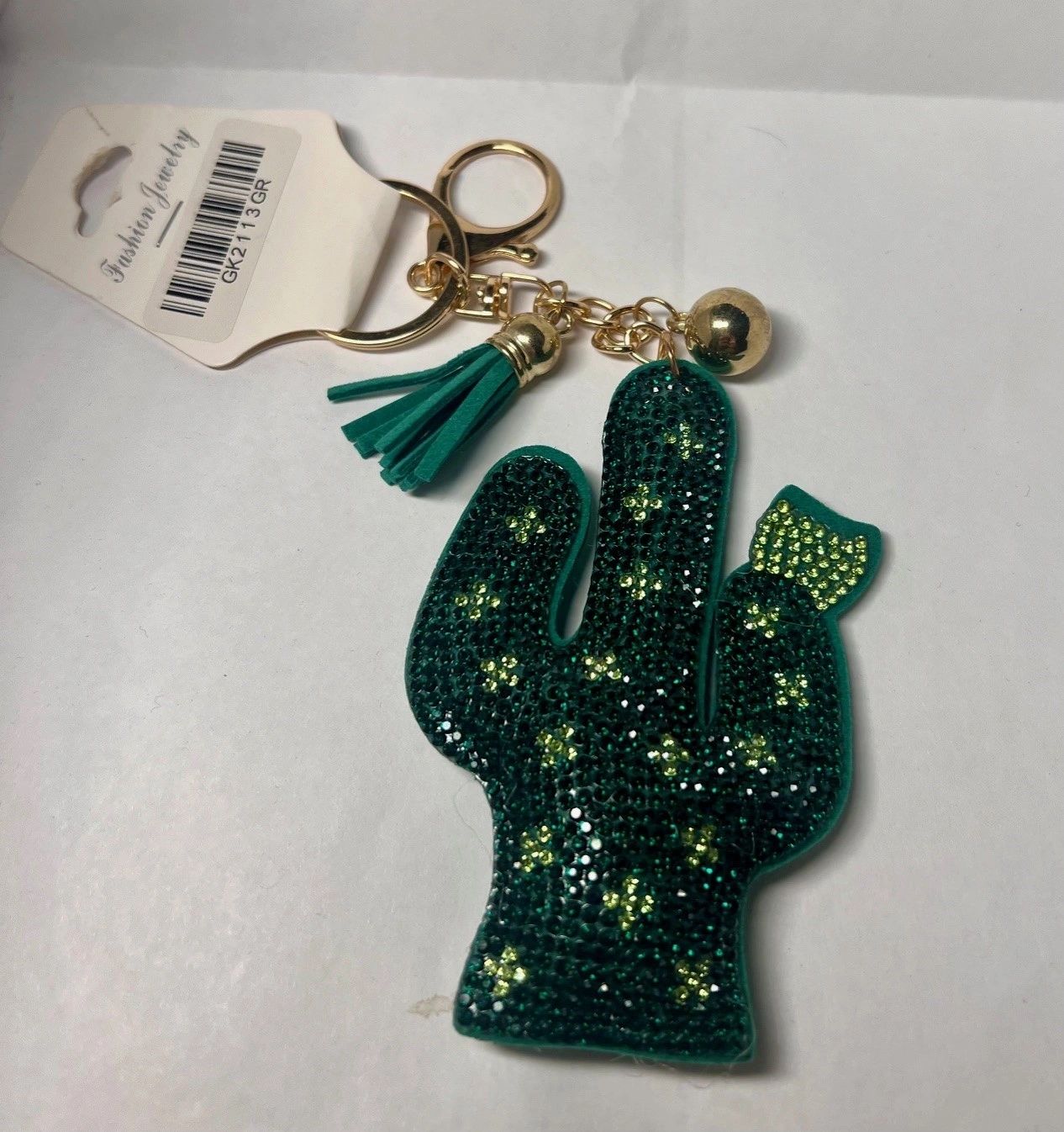 Cactus Keychain with Rhinestones