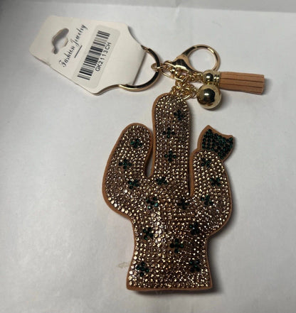 Cactus Keychain with Rhinestones