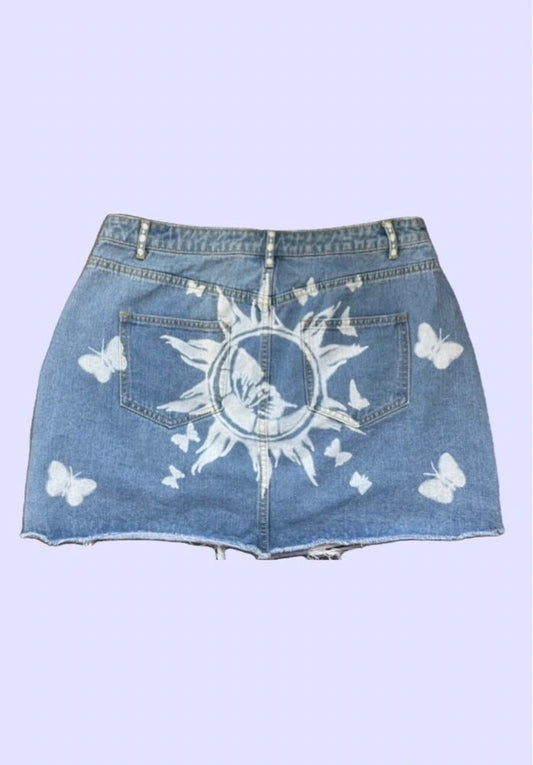 Butterfly Sun Skirt ~ Misguided Denim Women's Size 10