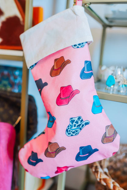 Pink Cowgirl Hat Stocking for an amazing Country Christmas