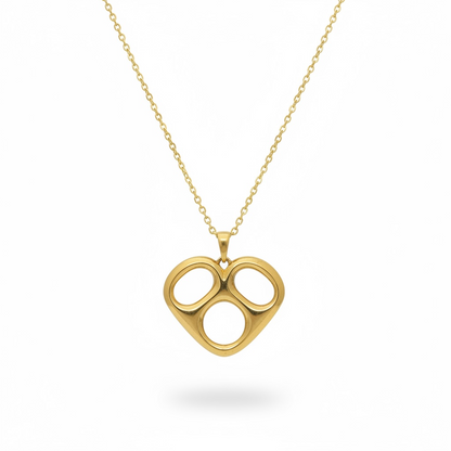 Sweetheart Pop Tab Necklace in 18K Gold or Silver Tone - Palladium