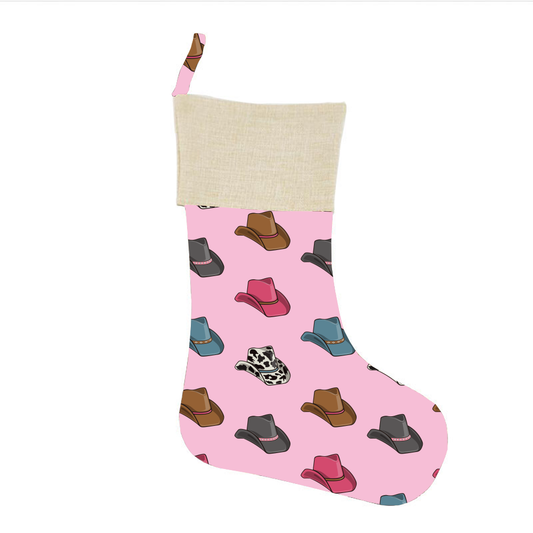 Pink Cowgirl Hat Stocking for an amazing Country Christmas