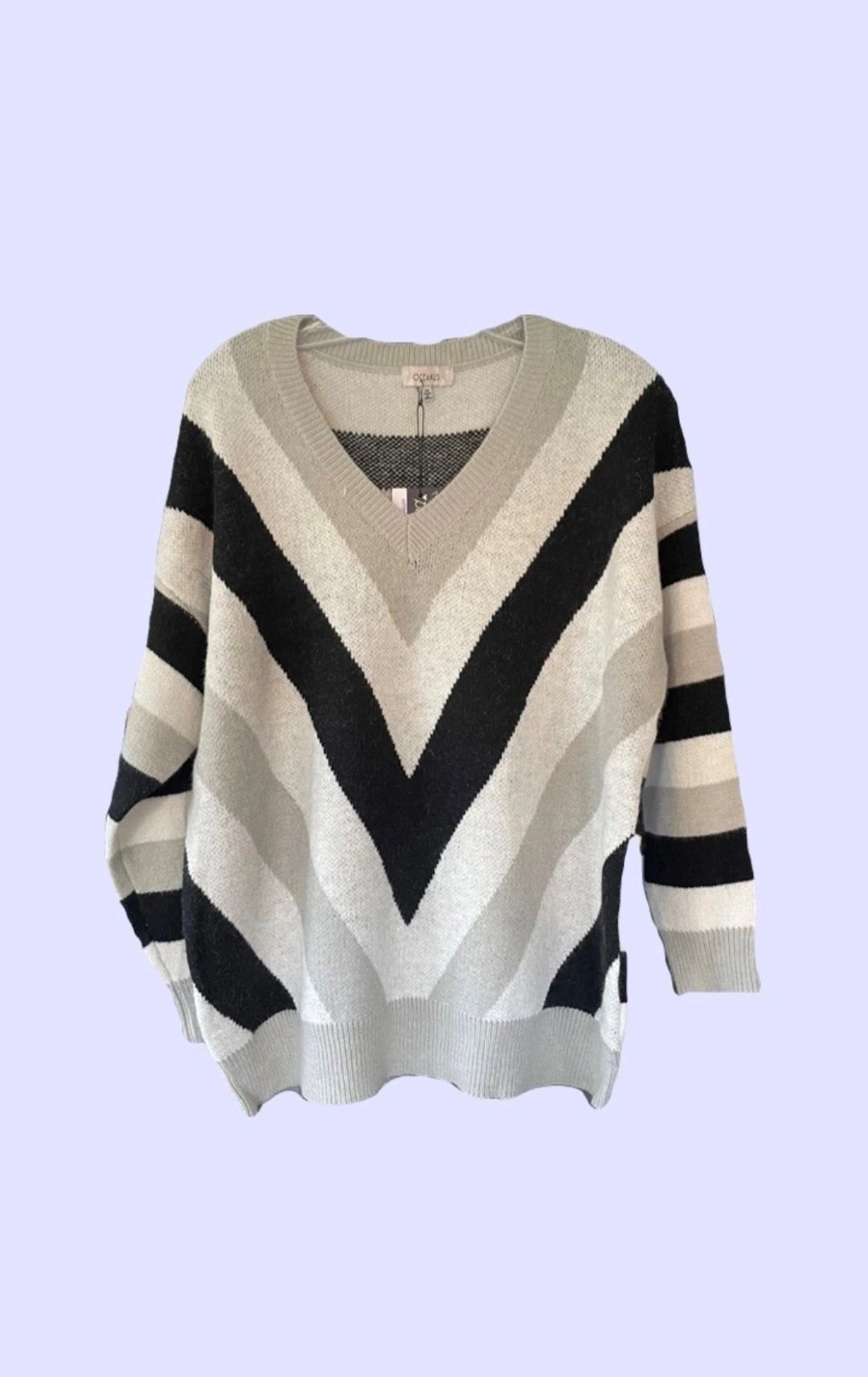Chevron Sweater - Black, White and Grey