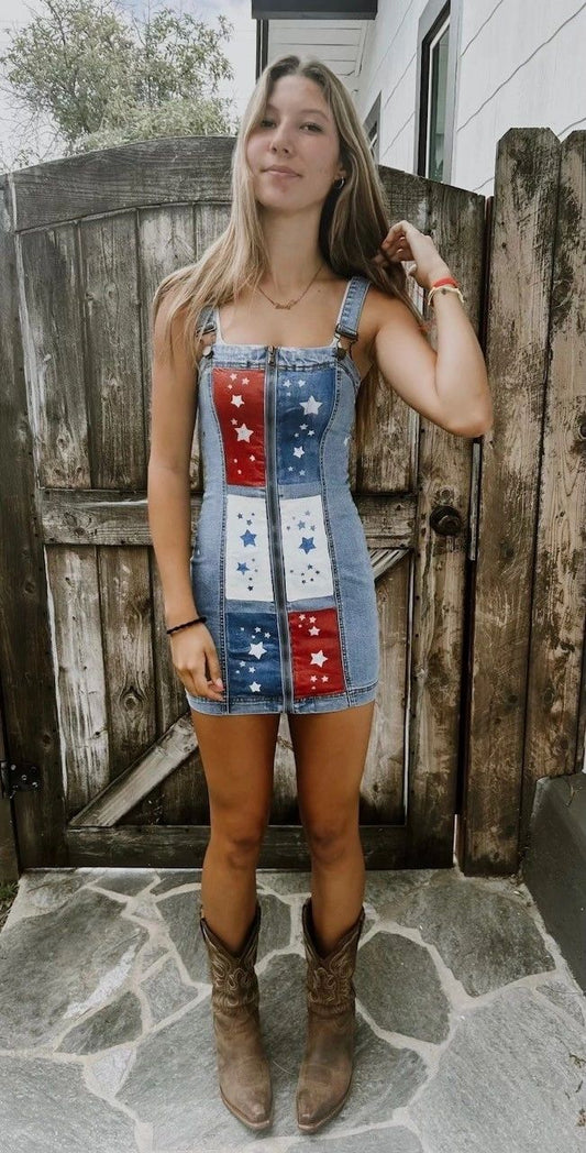 4Th Of July Denim Dress ~ Forever 21 Women's Size Small / One of a Kind