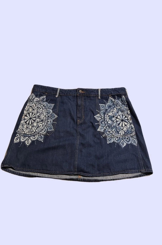 Mandala Women's Denim Mini Skirt - Old Navy Size 17/18