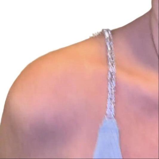 Celeste Rhinestone Strap Tank - Baby Blue BY ITOO