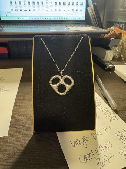 Sweetheart Pop Tab Necklace in 18K Gold or Silver Tone - Palladium