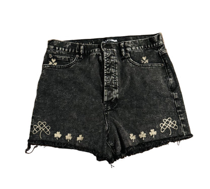 celtic-clover-handcrafted-black-denim-shorts-fashion-nova-denim2dye4