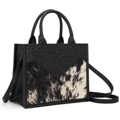  Trinity Ranch black cowhide concealed carry tote front view 