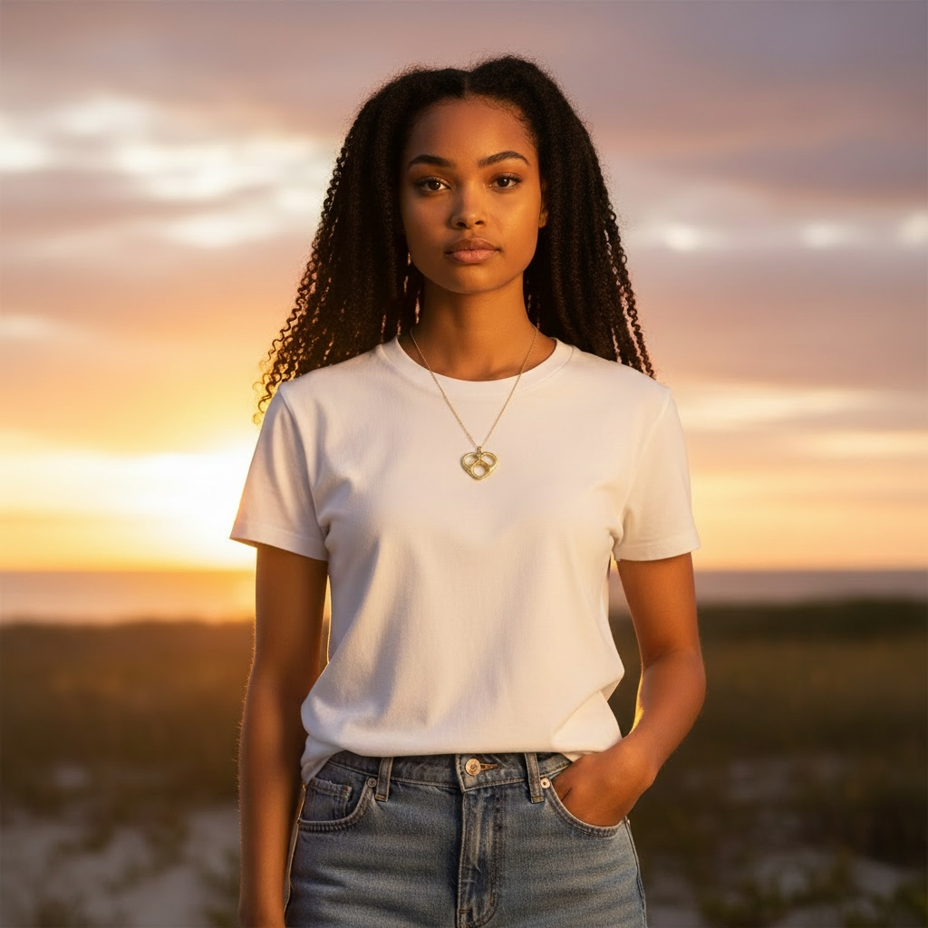Sweetheart Pop Tab Necklace in 18K Gold or Silver Tone - Palladium
