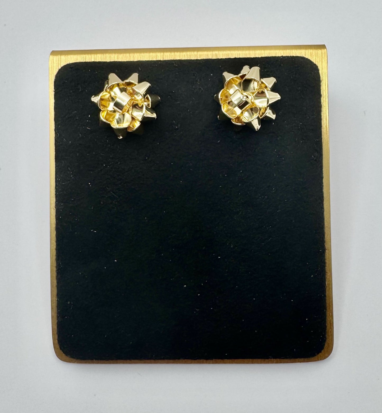 Metallic Bow Post Earrings in Silver, Gold, Red and Green