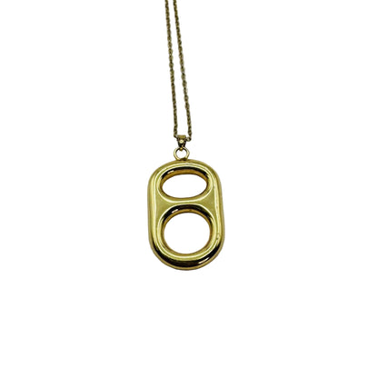 Classic Sun Kissed Gold Pop Tab Floating Pendant Necklace by Tab~ulous™