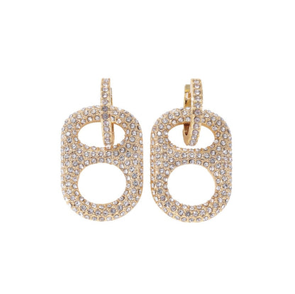 Luxe Sun Kissed Gold Pop Tab and Rhinestone Huggie Hoop Earrings with 18K gold coating on brass poptab by Tab~ulous