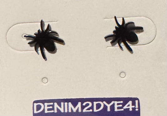 Spider Stainless Steel Post Earrings in Black, Gold, Silver – Hypoallergenic, Waterproof, Minimalist Statement Jewelry-black