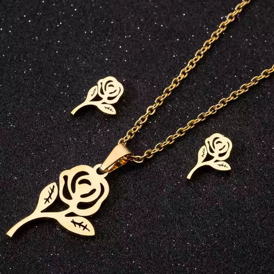 blooming-rose-stainless-steel-necklace-earring-set-silver-gold