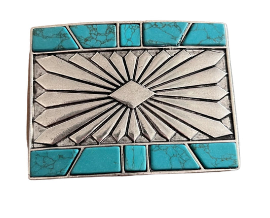 Desert Mirage Turquoise Blue Belt Buckle