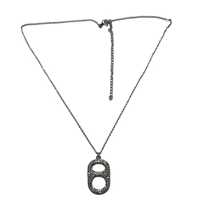 Luxe Silver Crush Rhinestone Pendant Necklace lifestyle coastal flat lay