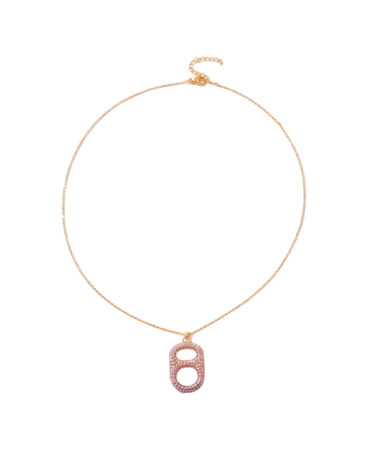 tabulous pink ombre pop tab necklace gold