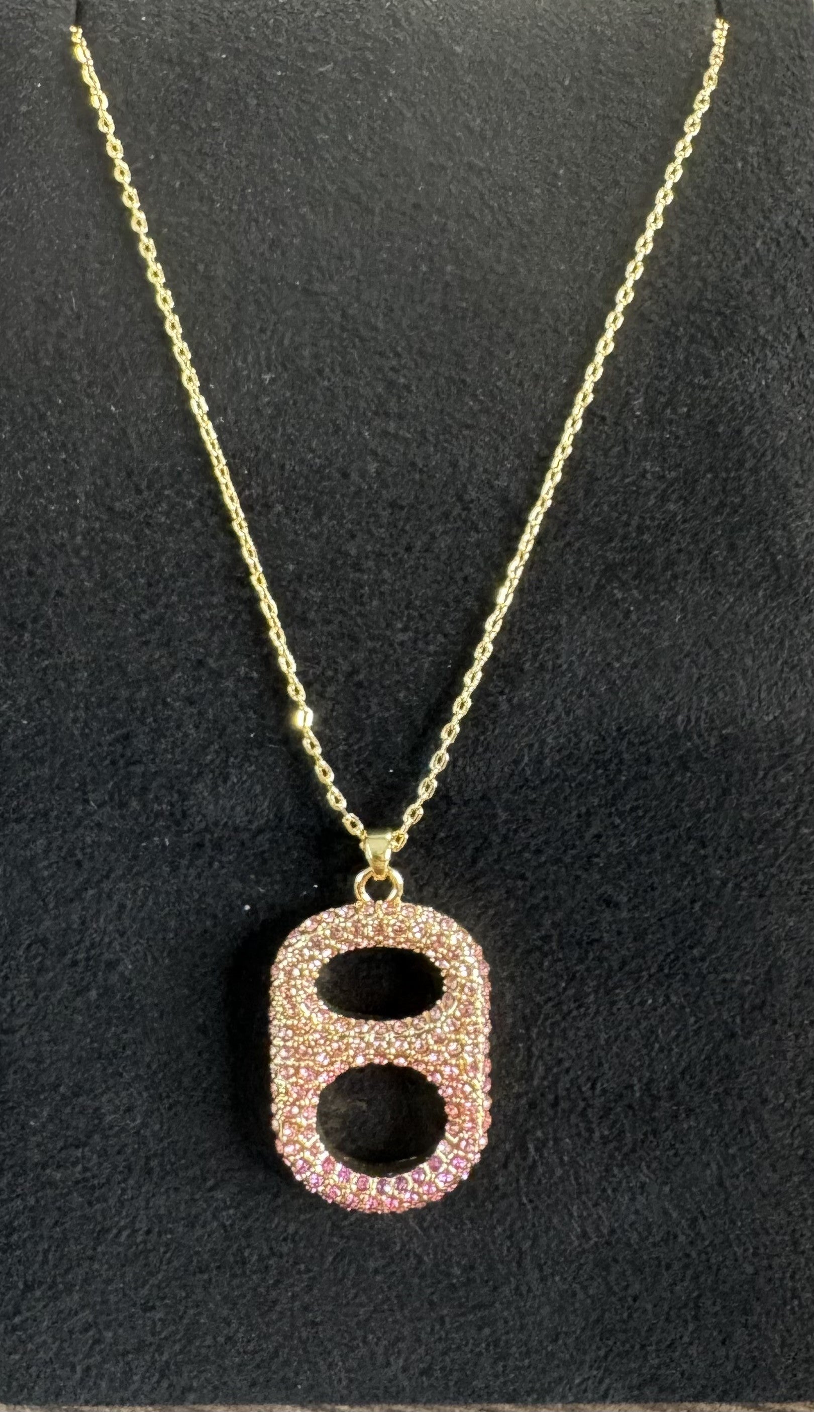 tabulous pink ombre pop tab necklace gold