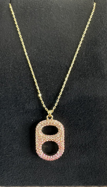 tabulous pink ombre pop tab necklace gold