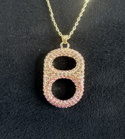 tabulous pink ombre pop tab necklace gold
