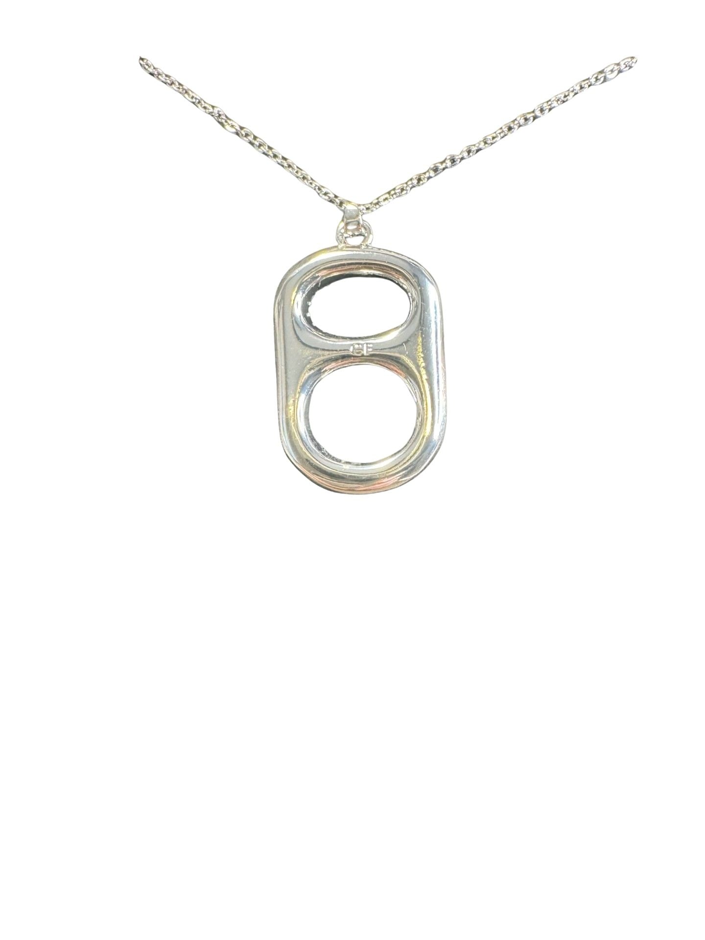 Midnight Glam Ombre Floating Poptab Necklace with black grey clear rhinestones in palladium plated brass back
