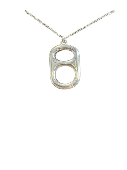 Luxe Cornflower Blue and Palladium (Silver) Pop Tab Floating Pendant Necklace by Tab~ulous™