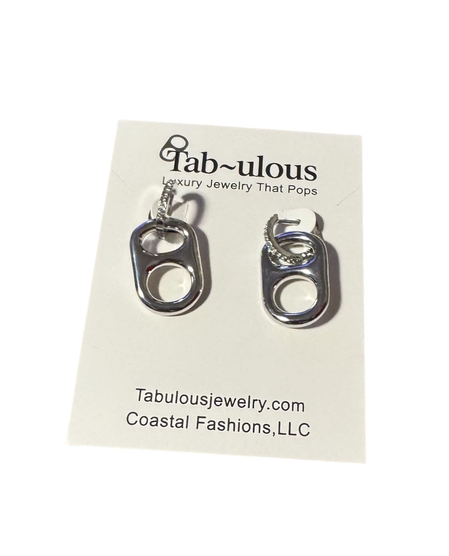 Classic Silver Crush Pop Tab Earrings by Tab~ulous™