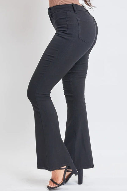YMI Jr. Hyperstretch Forever Color High Rise Flare Black - The Total Babe Pant